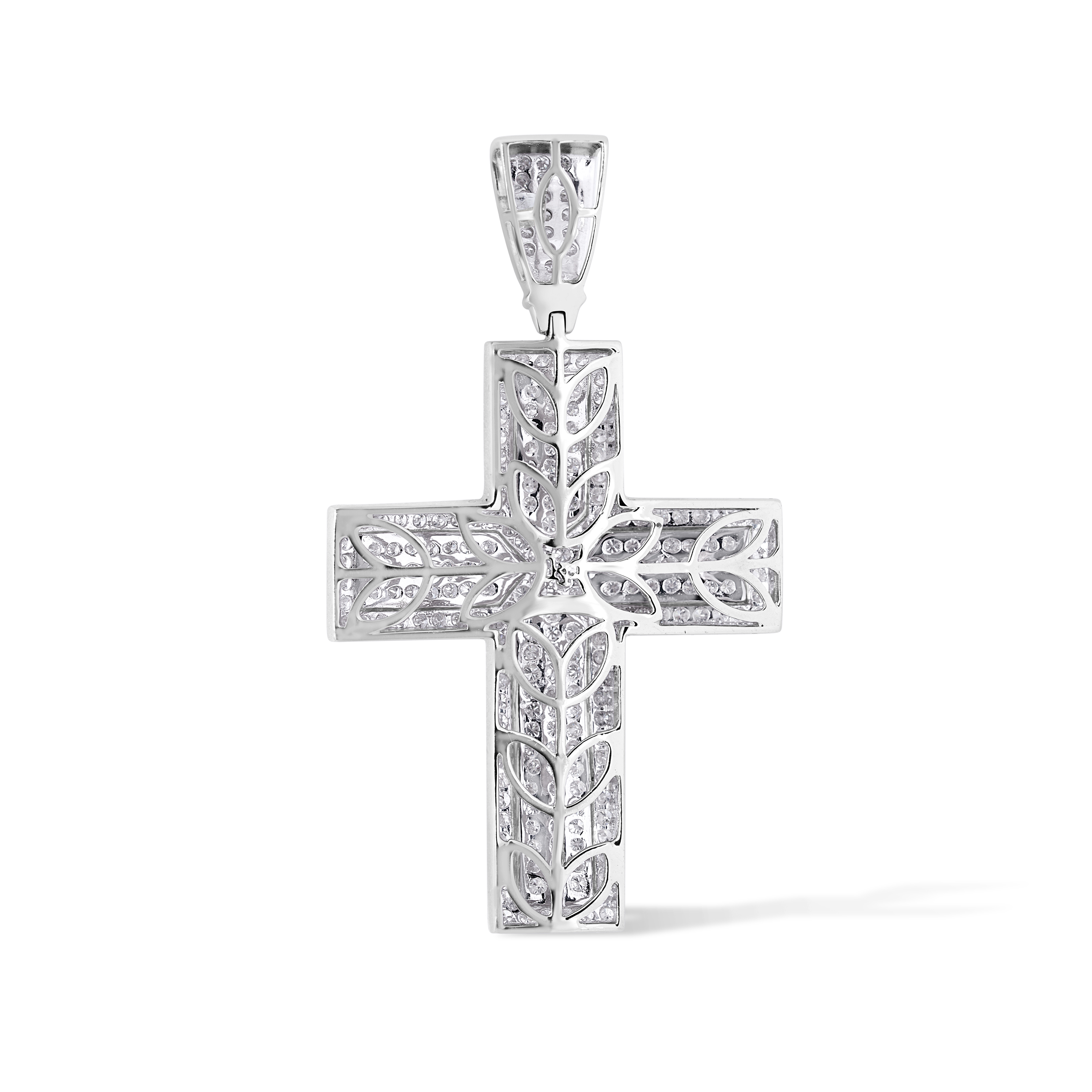 White Diamond Cross 6.54 ct. 14K White Gold
